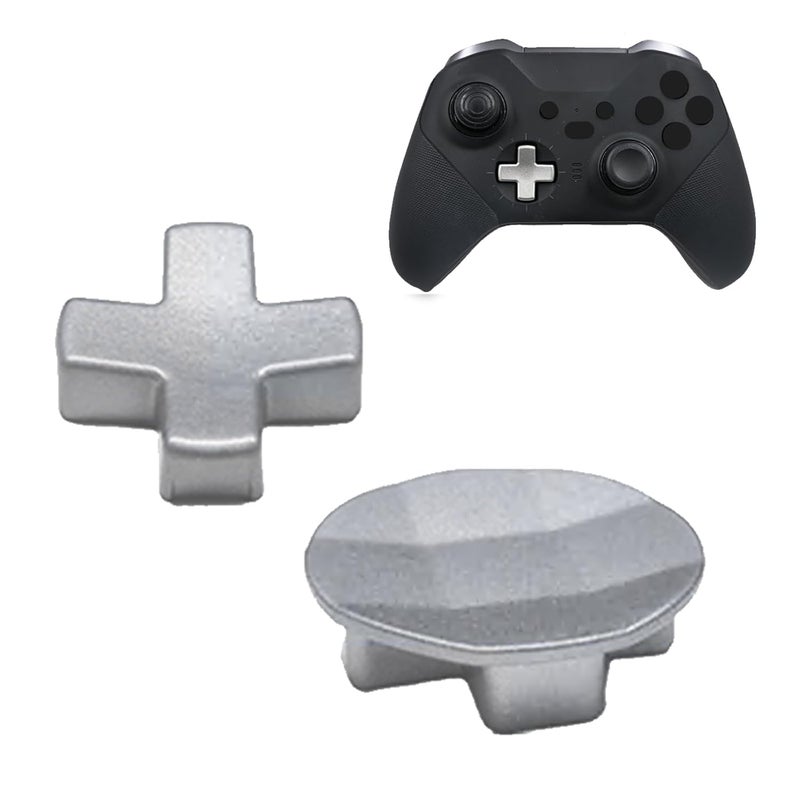 Anglepingping Store 2 Pack Metal D-Pads for Xbox One Elite Series 2 ,Standard D pad and Faceted D Pad Replacement Accessories for Xbox One Elite Series 2 Cord Controller(Silver) - Image 1